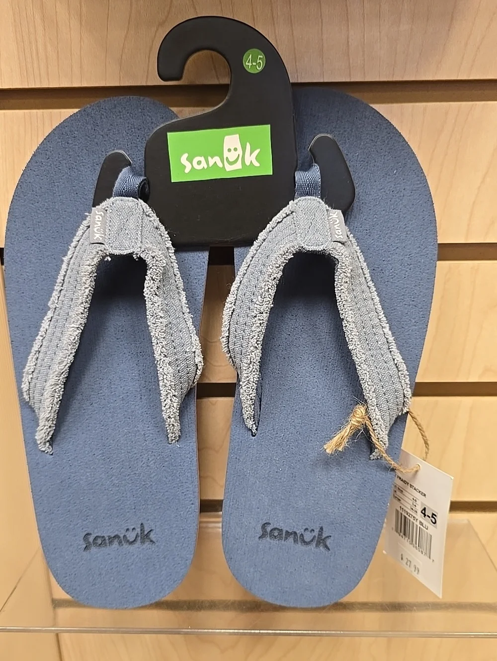 Sanuk Kids' Blue Flip Flop Sandals - Size 4-5